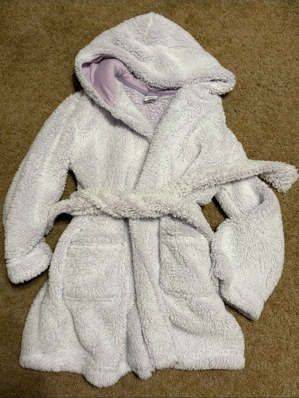 Art Class Cozy Hooded Plush Bath Robe - Light Lavender